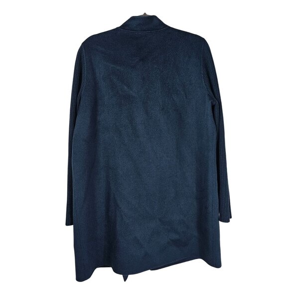 Kinross Womens Rib Sleeve Sweater Coat XL Wool & Cashmere Teal Open Front - Picture 2 of 11